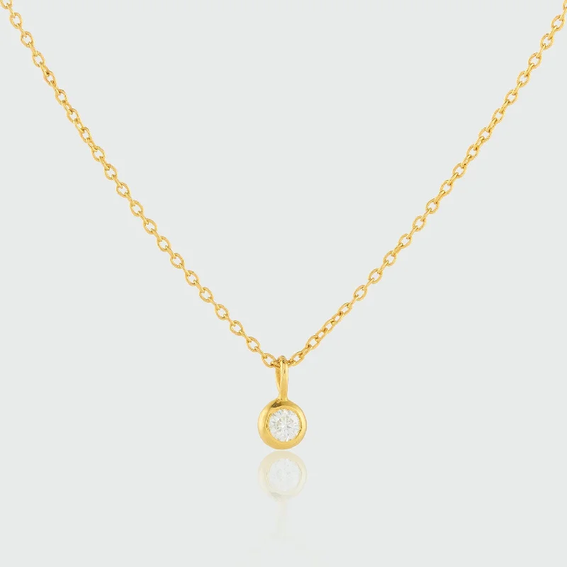 women colorful gemstone necklaces -Hampton Moissanite & Gold Vermeil Necklace