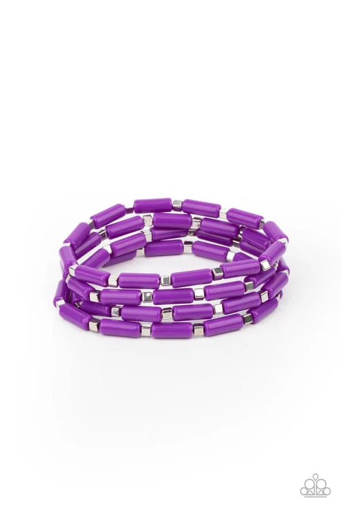 women handmade bracelets -Radiantly Retro Purple Bracelet