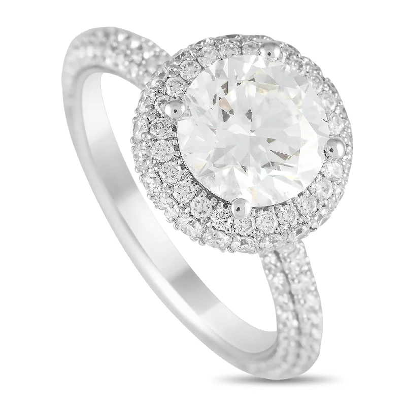 unique engagement ring designs -LB Exclusive 14K White Gold 3.18ct Lab Grown Diamond Ring MF36-111224