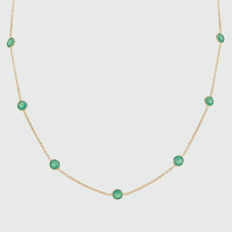 women art deco necklaces -Antibes Chrysoprase & Gold Vermeil Necklace