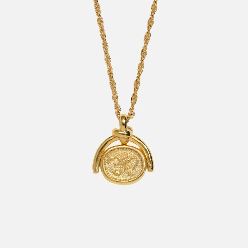 women modern necklaces -Scorpio Spinner Pendant