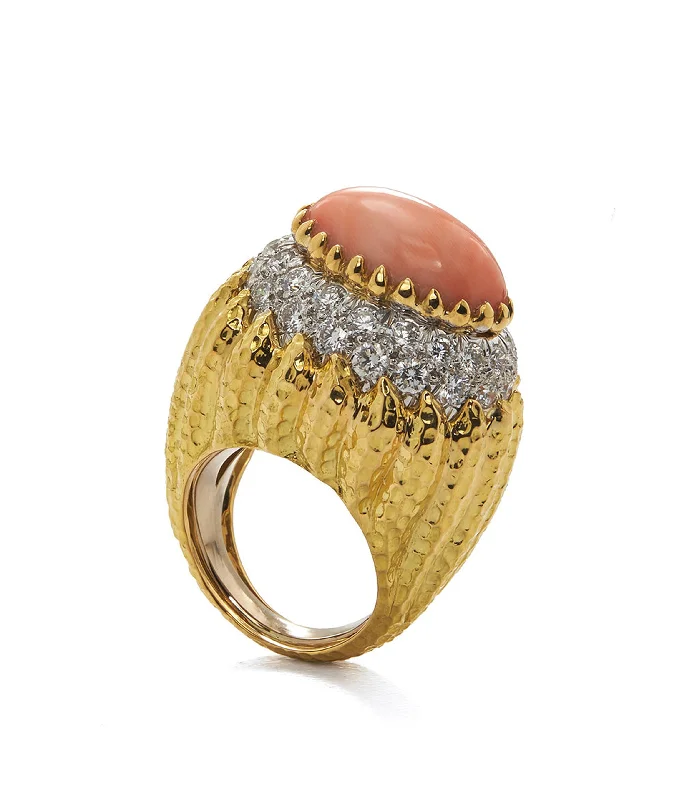 women gold engagement rings -Mount Olympus Ring, Angel Skin Coral