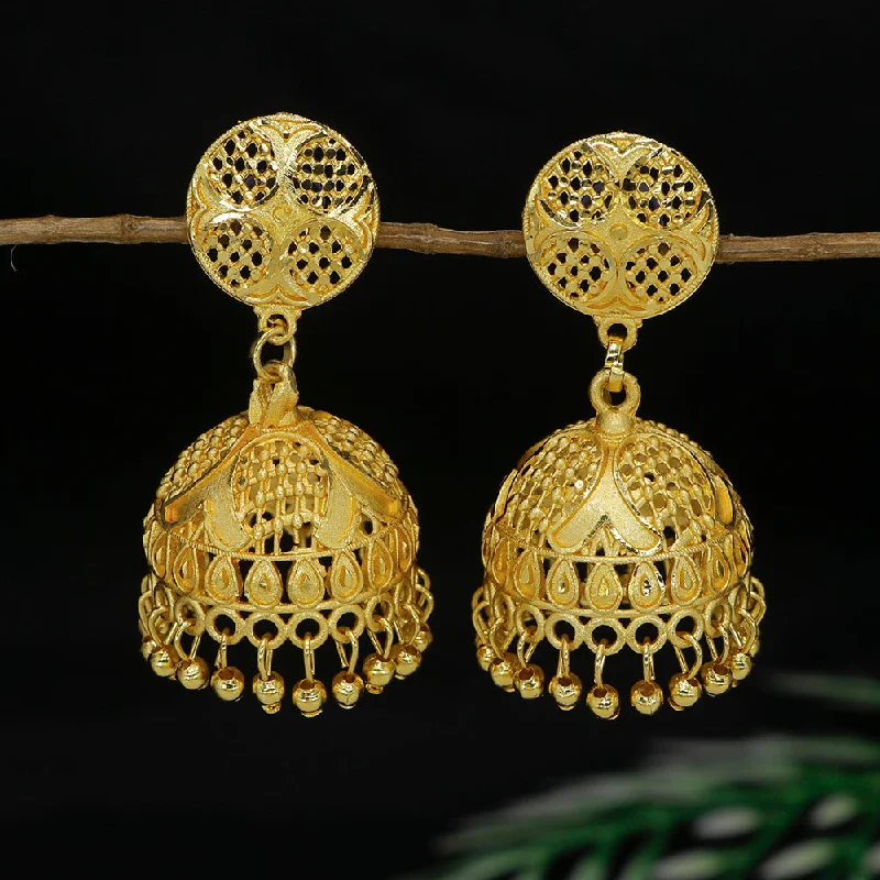 women Swarovski earrings -Mahavir  Gold Plated Jhumki Earrings