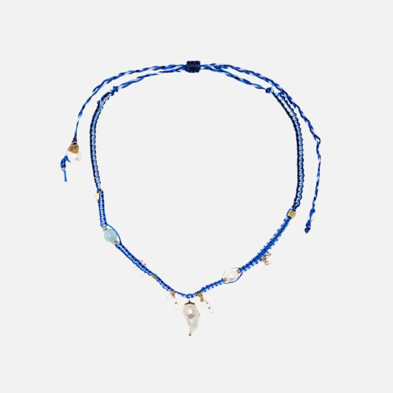 women chunky necklaces -Blue Sky Diamond Silk Rockstar Necklace