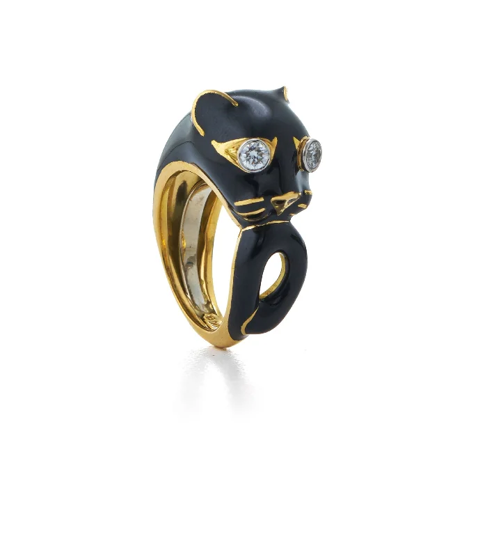 women adjustable rings -Cat Ring, Diamond