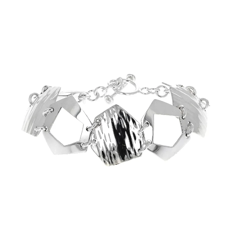 women double band bracelets -Modern Hammered Bracelet