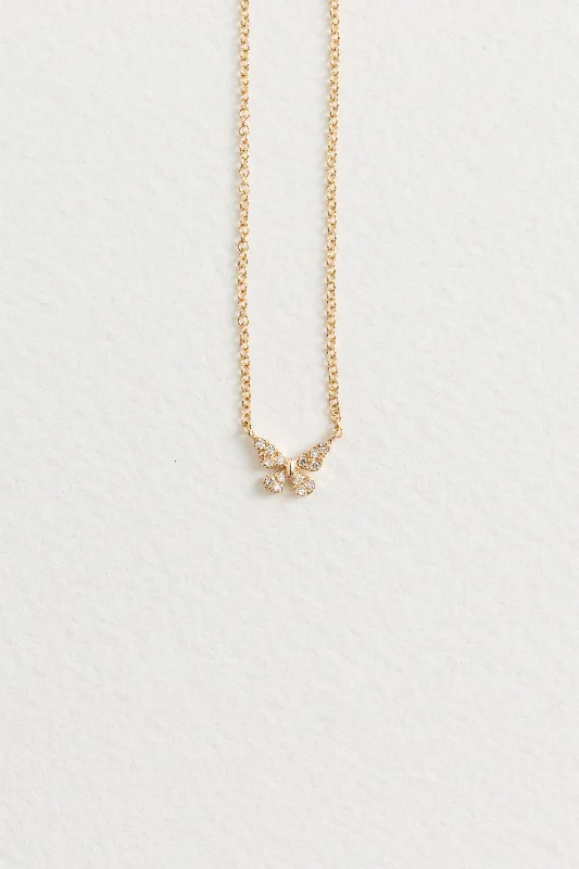 women layered gold necklaces -14k Gold Petite Butterfly Necklace