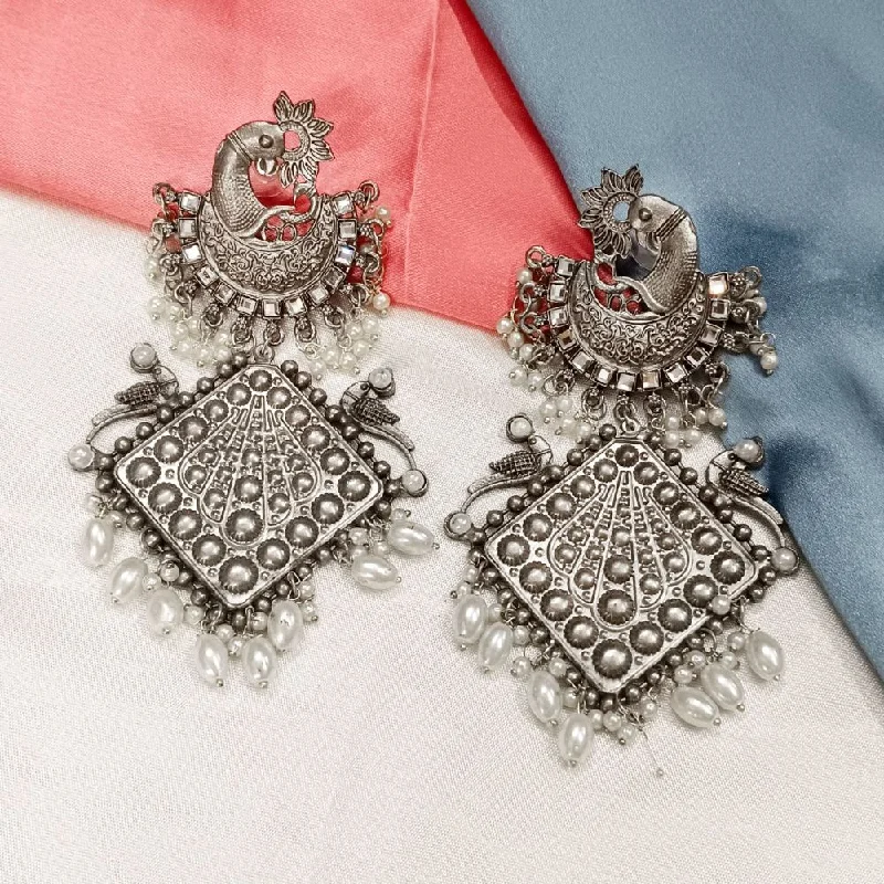 women fancy earrings -Bhavi Oxidised Plated Dangler Earrings