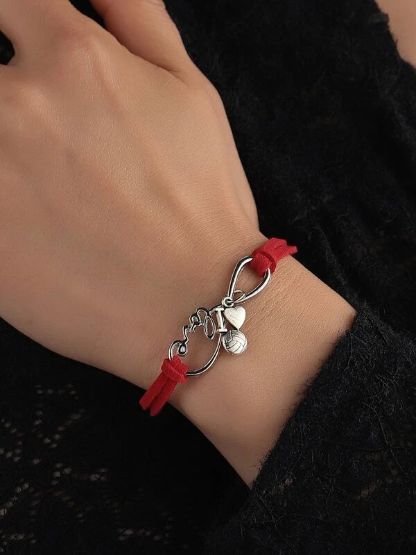 women twisted bracelets -I <3 Volleyball Bracelet/Anklet