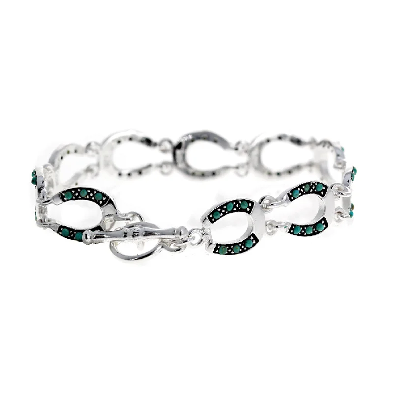 women luxury bangles -Lucky Horseshoe Turquoise Bracelet