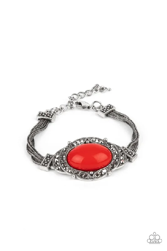 women vintage bangles -Top-Notch Drama Red Bracelet