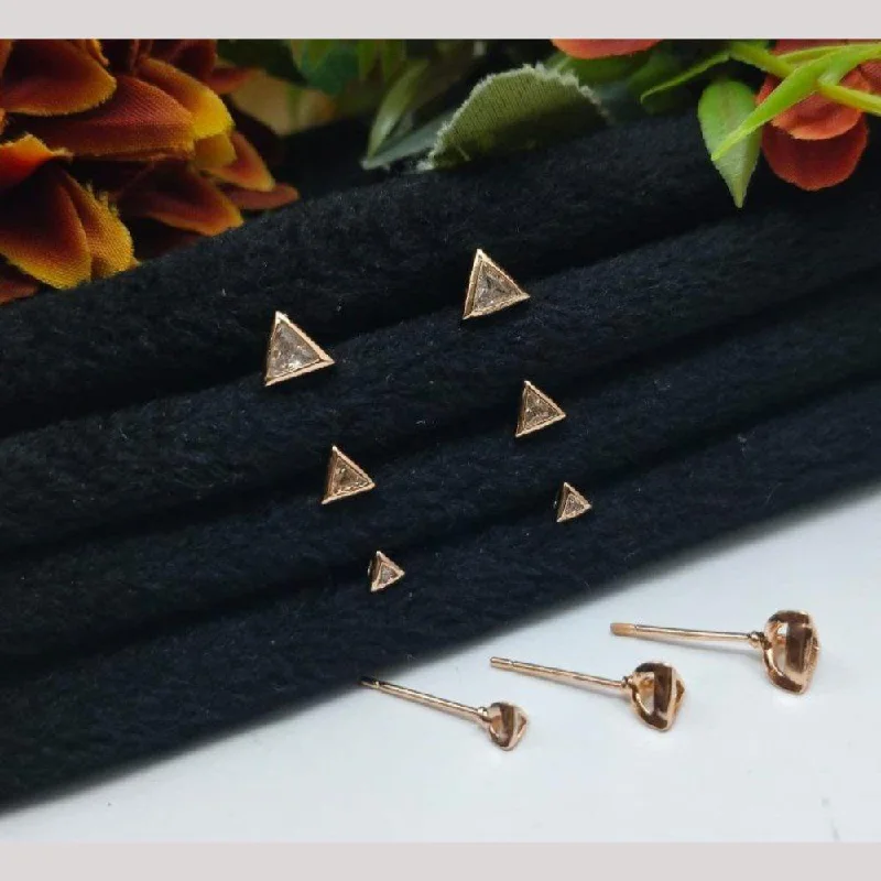 women drop earrings -Aamrapali Rose Gold Plated Austrian Stone Stud Earrings