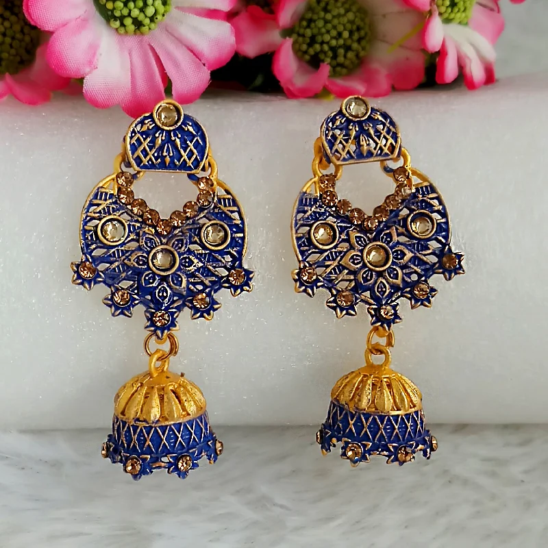 women sparkly earrings -Amina Creation Gold Plated Meenakari Dangler Earrings Assorted Color