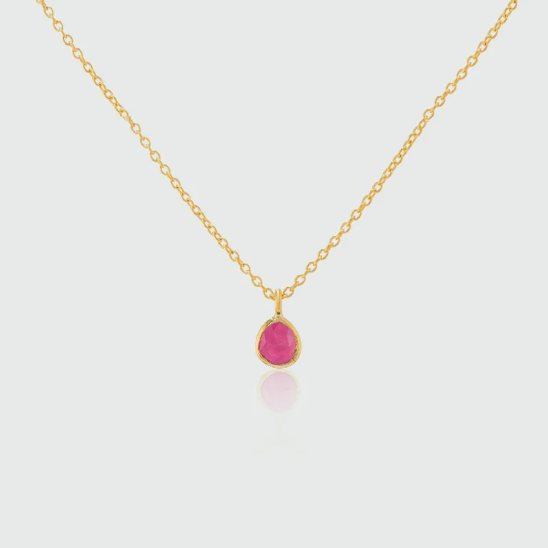 women bracelet and necklace sets -Hampton Ruby & Gold Vermeil Necklace