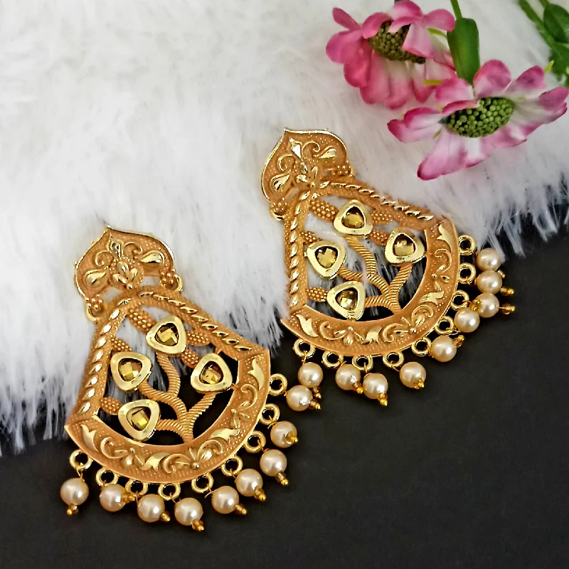 women fashion earrings -Amina Creation Gold Plated Meenakari Dangler Earrings Assorted Color