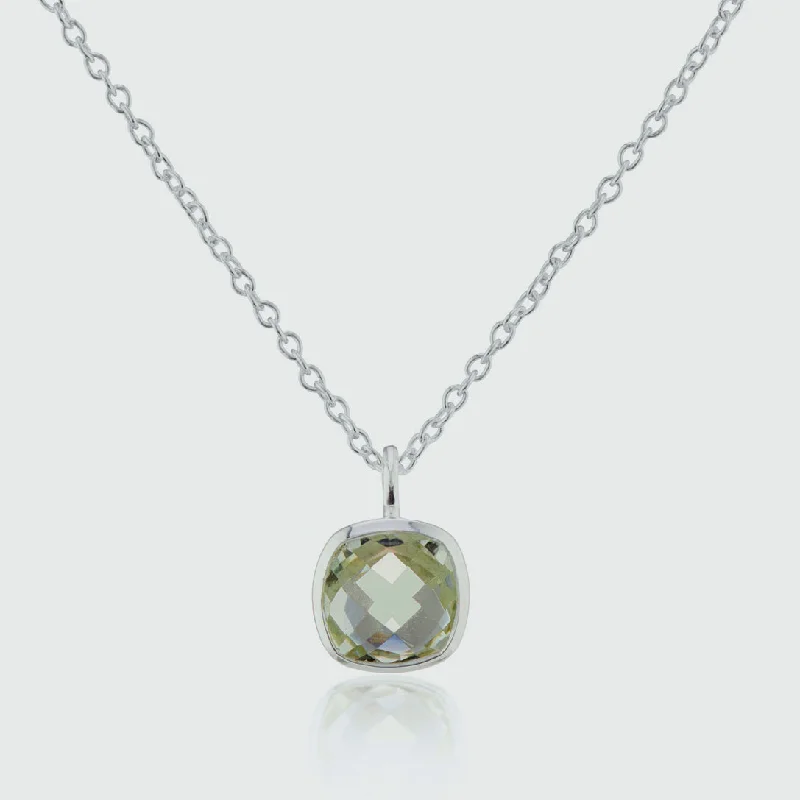 women rhinestone necklaces -Brooklyn Green Amethyst & Sterling Silver Necklace