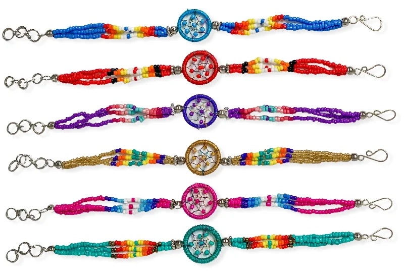 women minimalist bangles -Southwest Beaded Dreamcatcher Bracelets