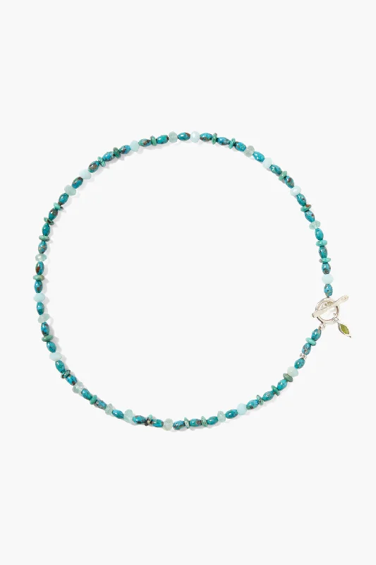 women chic necklaces -Indira Toggle Necklace Turquoise Mix