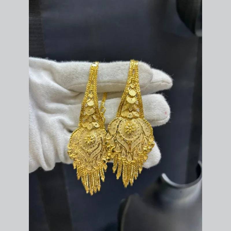 women diamond drop earrings -Pari Art Jewellery Gold Forming Dangler Earrings