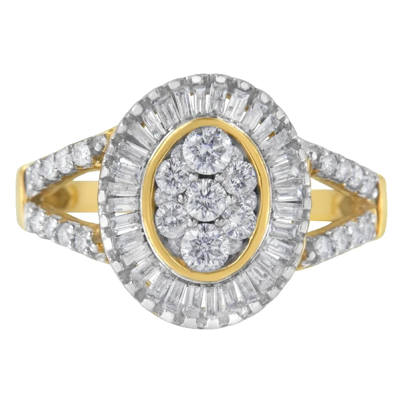 personalized engagement rings -10kt Yellow Gold Diamond Cocktail Ring