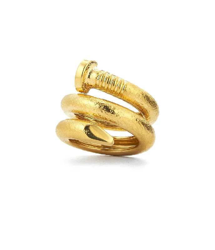 women vintage rings -Nail Ring, Hammered 18K Gold