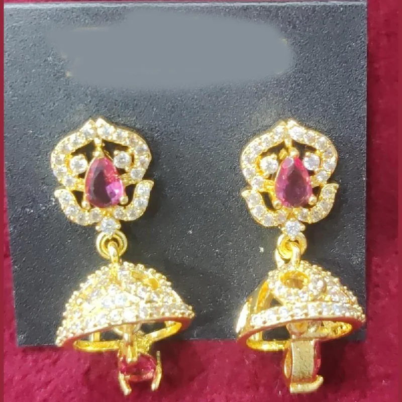 women cubic zirconia earrings -Manisha Jewellery Gold Plated Austrian Stone Jhumki Earrings