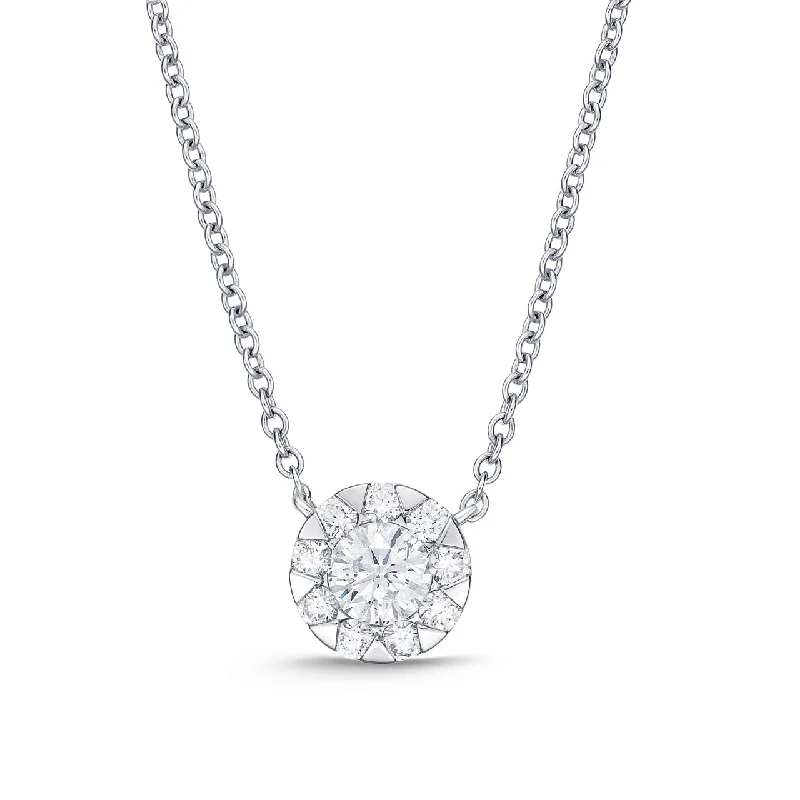 women crystal pendant necklaces -Bouquet Everyday Diamonds and White Gold Necklace .10 ct.