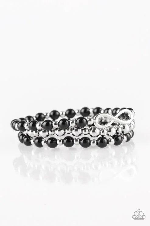 women custom bracelets -Immeasurably Infinite Black Bracelet