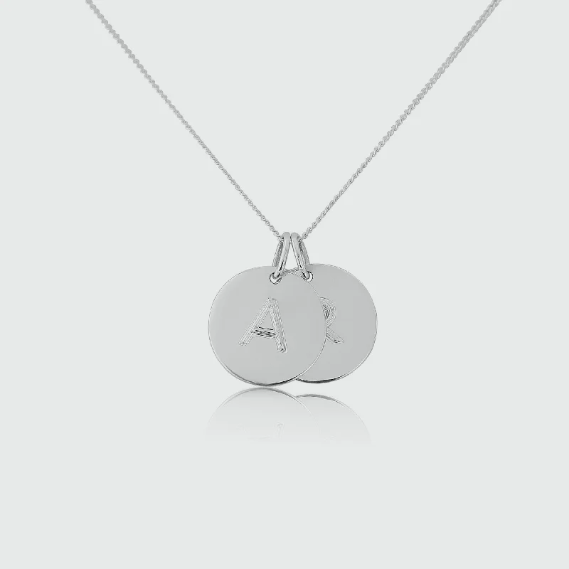 women chunky necklaces -Pembroke Sterling Silver Disc Duo Necklace