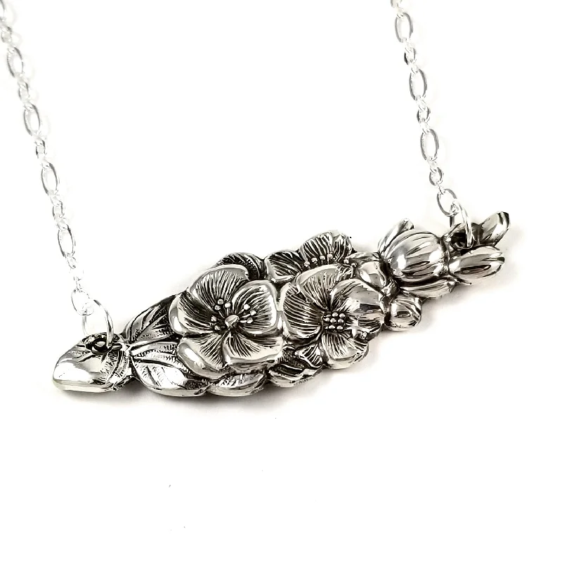 women boho necklaces -Harlequin Apple Blossom Spoon Bar Necklace