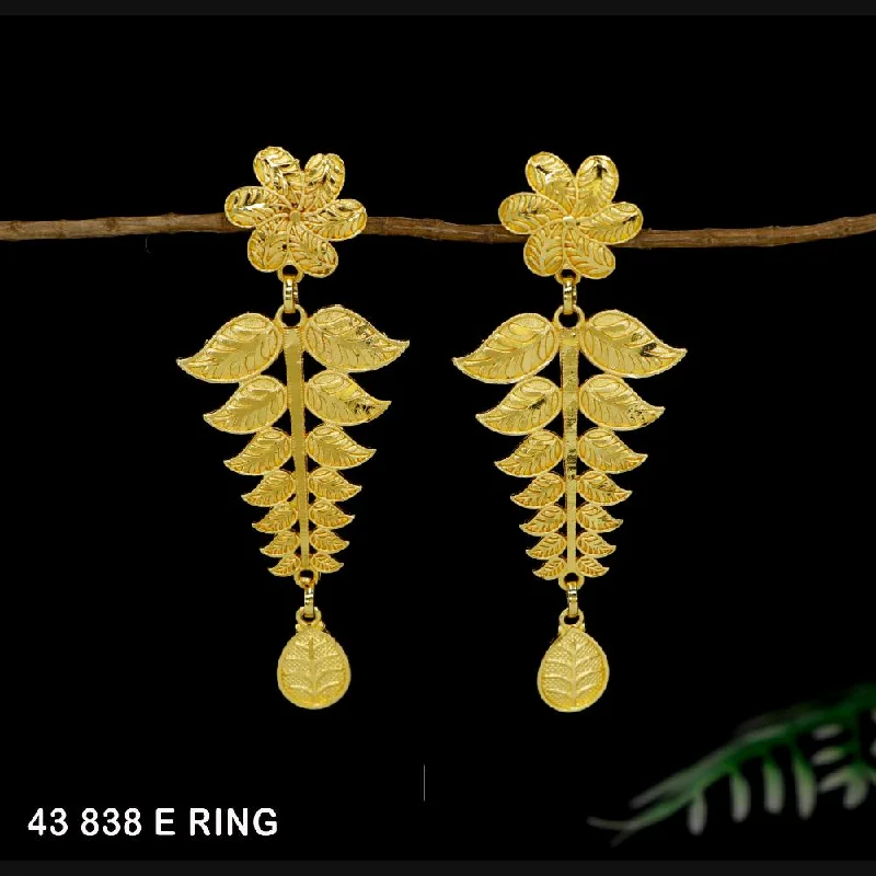 women elegant earrings -Mahavir Gold Plated Dangler Earrings