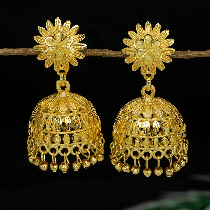 women butterfly earrings -Mahavir  Gold Plated Jhumki Earrings