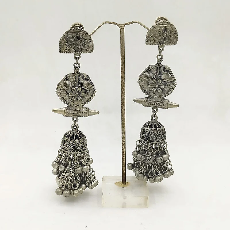 women boho earrings -Akruti Collection Oxidised Plated Jhumki Earrings