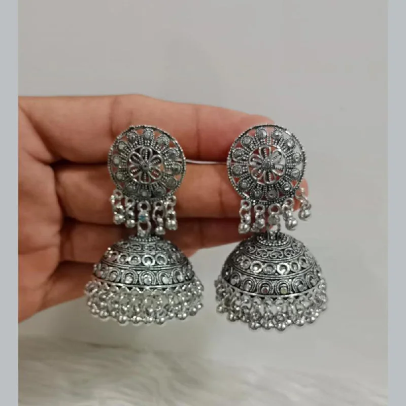 women crystal earrings -Pooja Bangles Oxidised Plated Jhumki Earrings