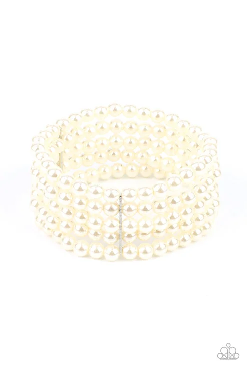 women gold-plated bangles -A Pearly Affair White Bracelet