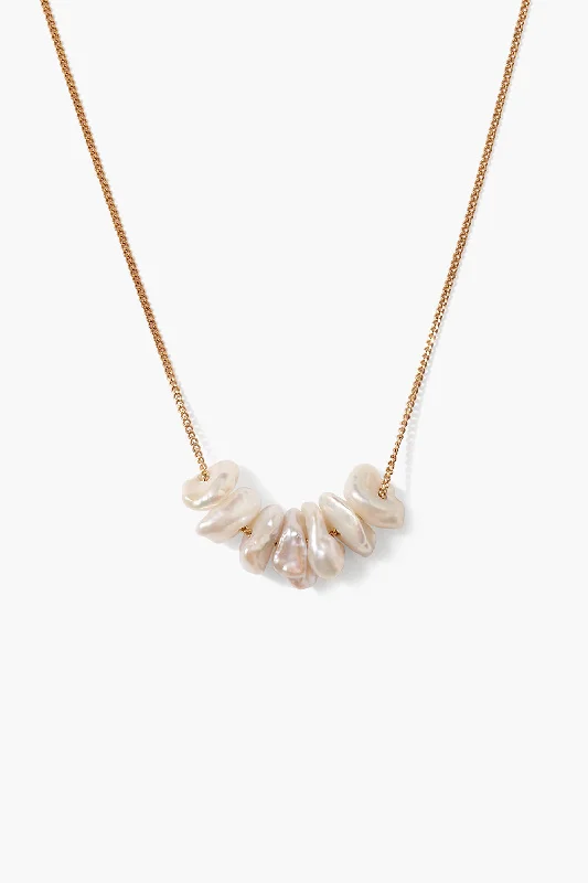 women minimalist necklaces -Anini Pearl Necklace Gold