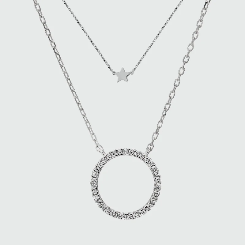 women star-shaped necklaces -Chora Sterling Silver and Star Layering Necklace Set