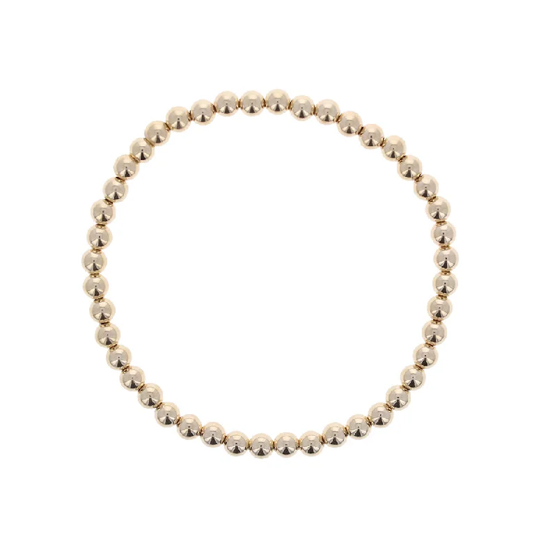 women engraved bracelets -4mm Gold Filled Stretch Bracelet