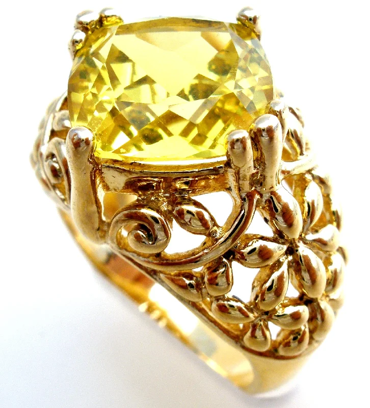 women engagement ring sets -Ross Simons Yellow Quartz Sterling Silver Ring Size 5