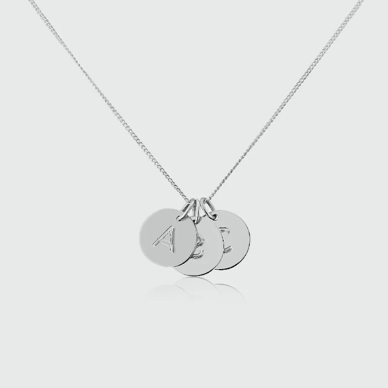 women boho necklaces -Pembroke Sterling Silver Disc Trio Necklace