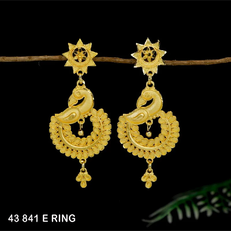 women art deco earrings -Mahavir Gold Plated Dangler Earrings