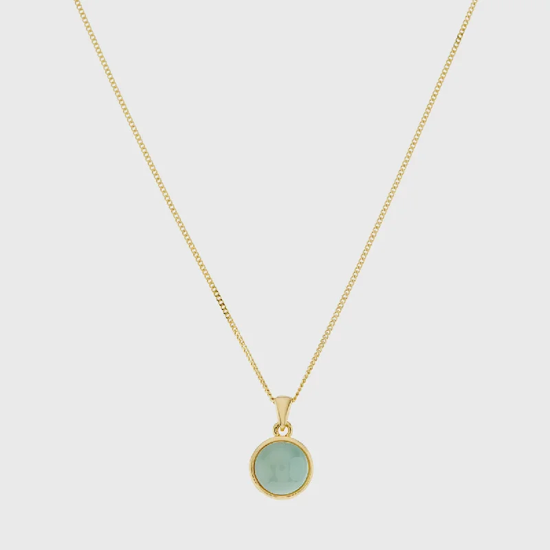 women heart-shaped necklaces -Aurora Aqua Chalcedony & Gold Vermeil Necklace