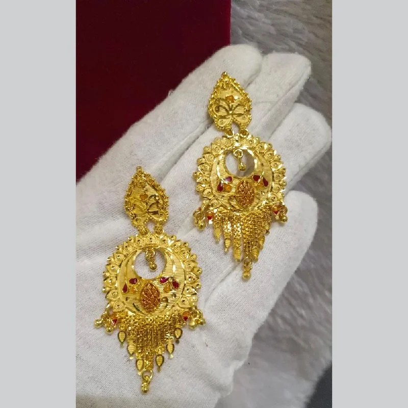 women fancy earrings -Pari Art Jewellery Gold Forming Dangler Earrings