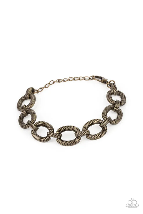 women birthstone bracelets -Industrial Amazon Brass Bracelet