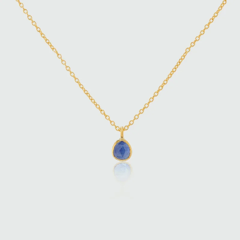 women gold necklaces -Hampton Sapphire & Gold Vermeil Necklace