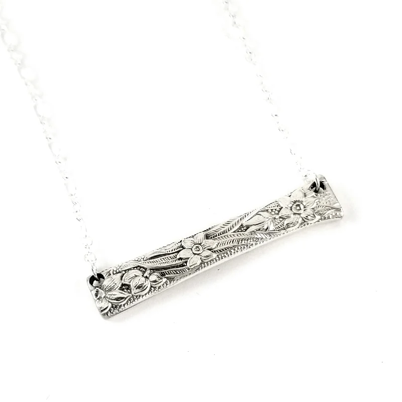 women wedding day necklaces -National Silver Narcissus Spoon Bar Necklace