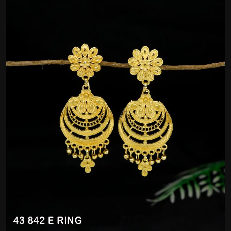 women sparkly earrings -Mahavir Gold Plated Dangler Earrings