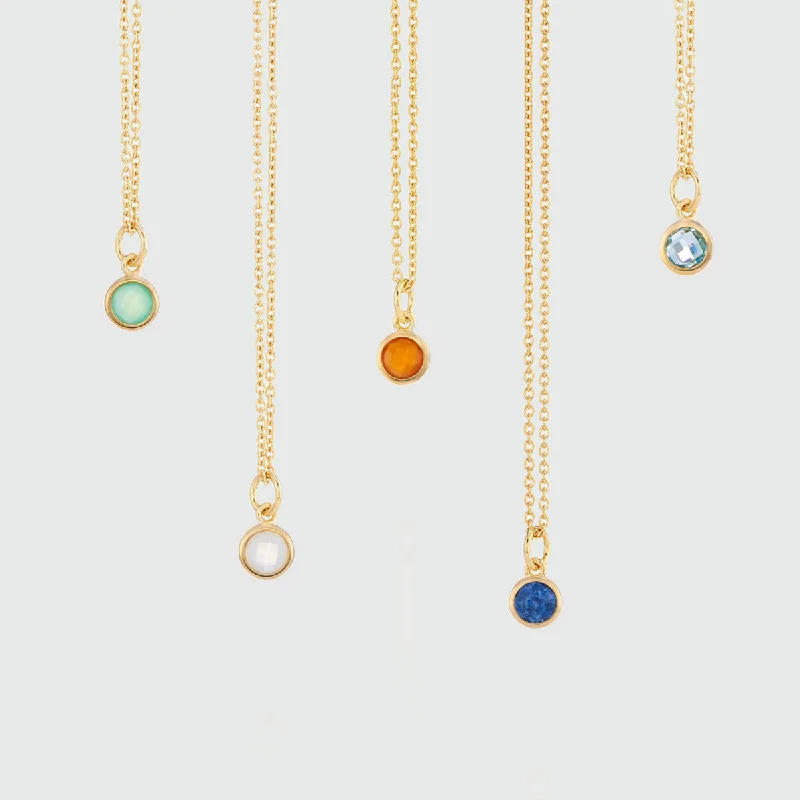 women thick chain necklaces -Bilbao Birthstone Gold Vermeil Necklace