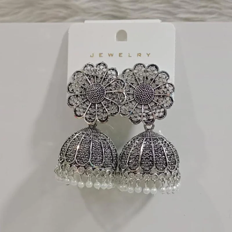 women oversized stud earrings -Pooja Bangles Oxidised  Plated Dangler Earrings jhumki