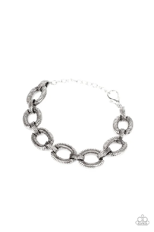 women crystal bracelets -Industrial Amazon Silver Bracelet